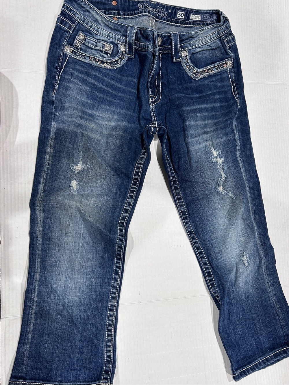 Miss Me Blue Jean Capri